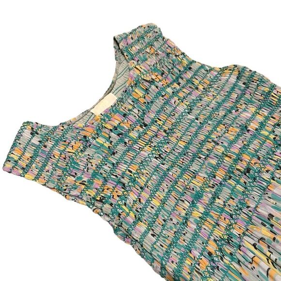 Anna Sui for Anthropologie 100% Silk Smocked Abstract Print Summer Dress Size S - Picture 4 of 11